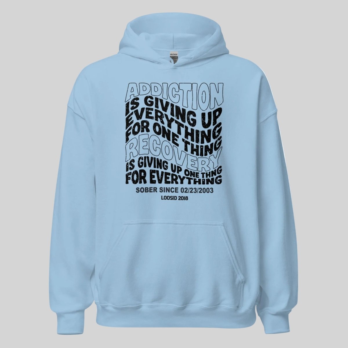 Addiction is Giving up Recovery Hoodie graphic detail (view 34)