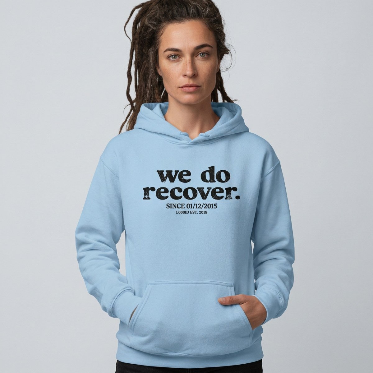 We Do Recover Women's Sober Hoodie | Personalized Sobriety Date