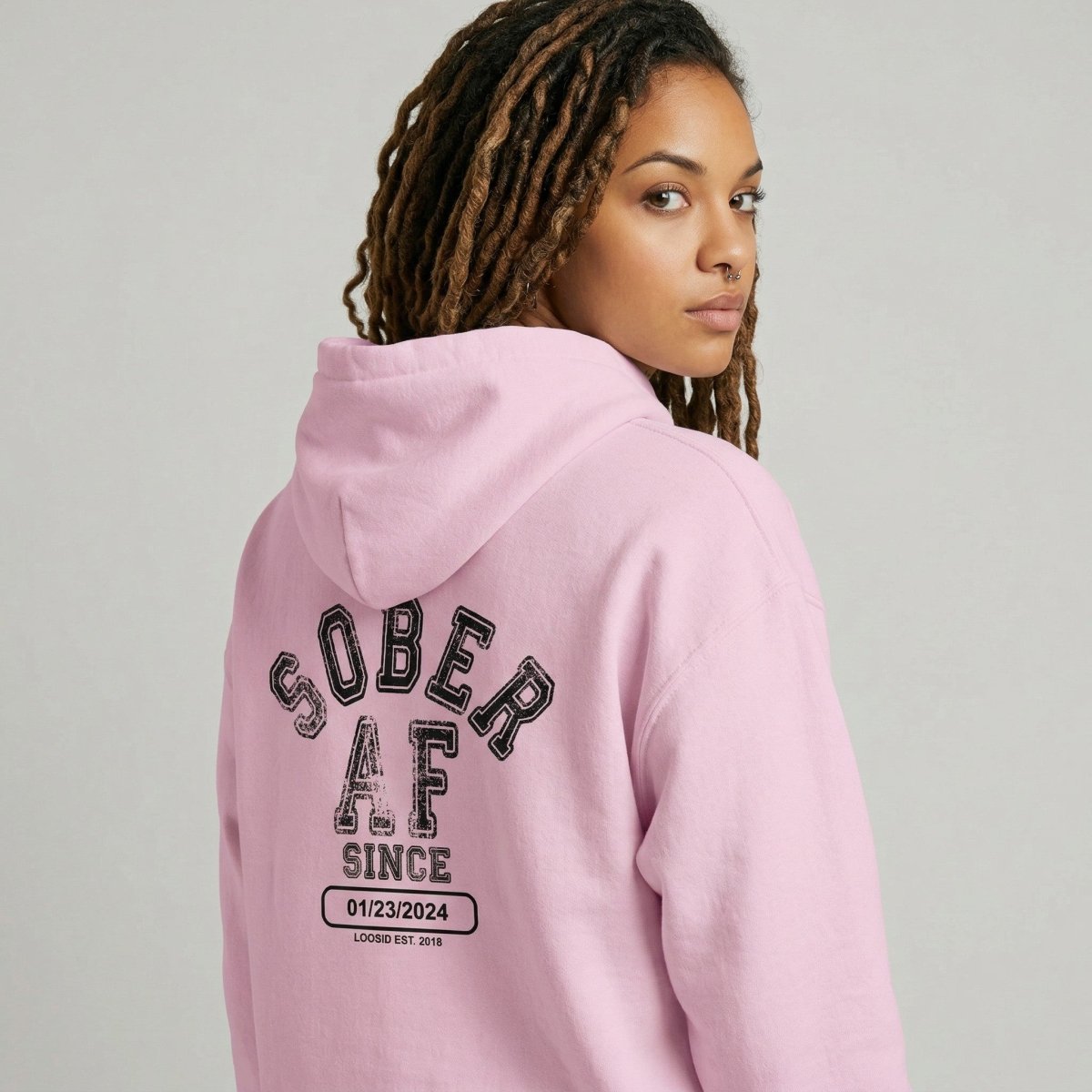 Recovery Hoodie | Sober AF Hoodie with Custom Sobriety Date