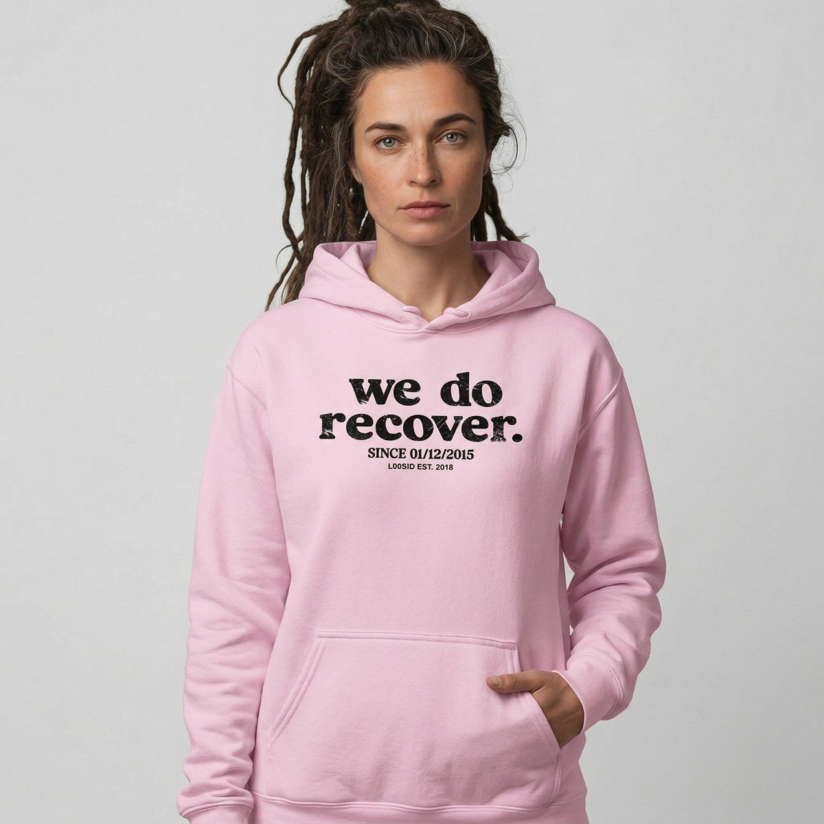 We Do Recover Women's Sober Hoodie | Personalized Sobriety Date