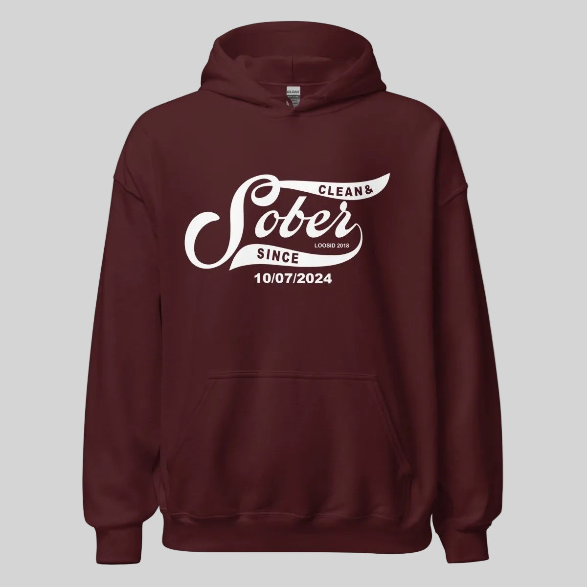 Sober Since Recovery Hoodie packaging detail (view 18)