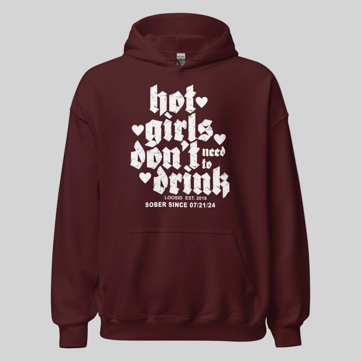 Hot Girls Don't Drink Recovery Hoodie side view (view 6)
