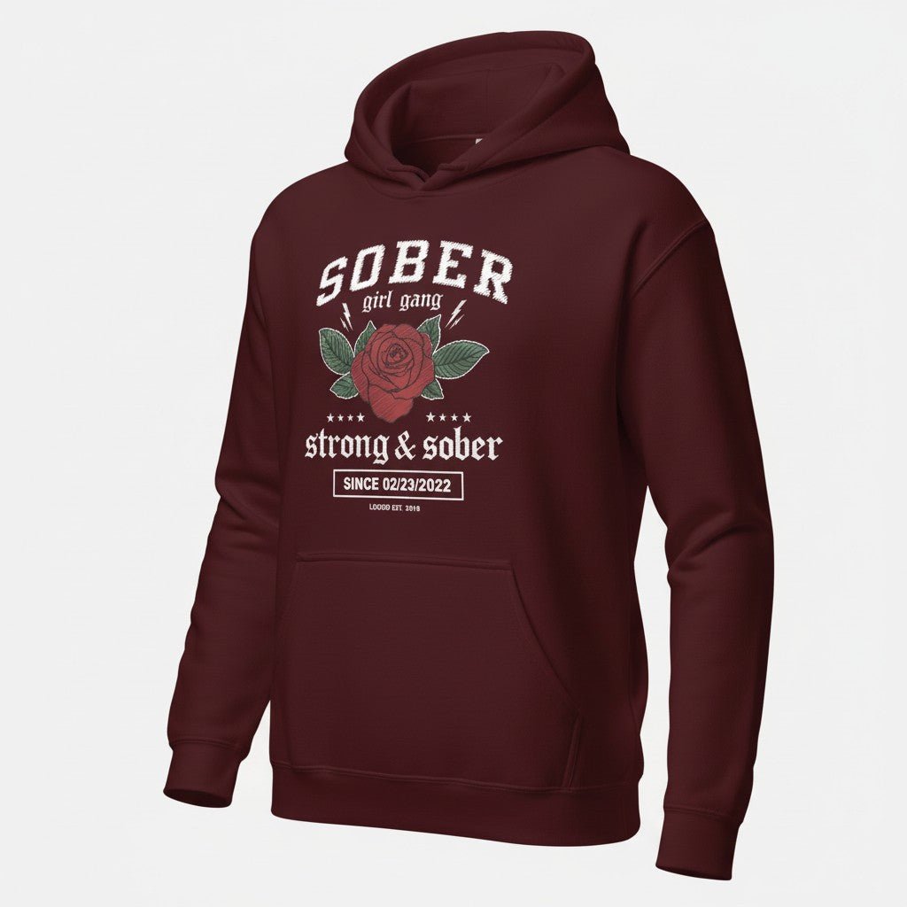Recovery Hoodie | Sober Girl Gang Strong & Sober Crest