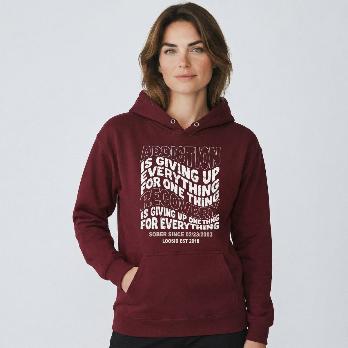 Recovery Hoodie | Women's Addiction is Giving up Hoodie with Personalized Date