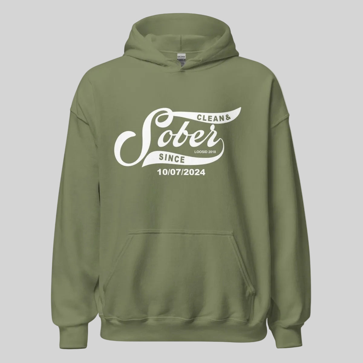 Sober Since Recovery Hoodie flat lay styled image (view 23)