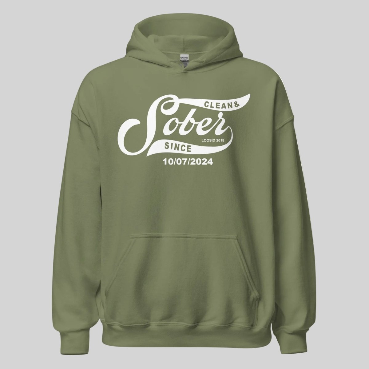 Sober Since Recovery Hoodie close-up view (view 22)