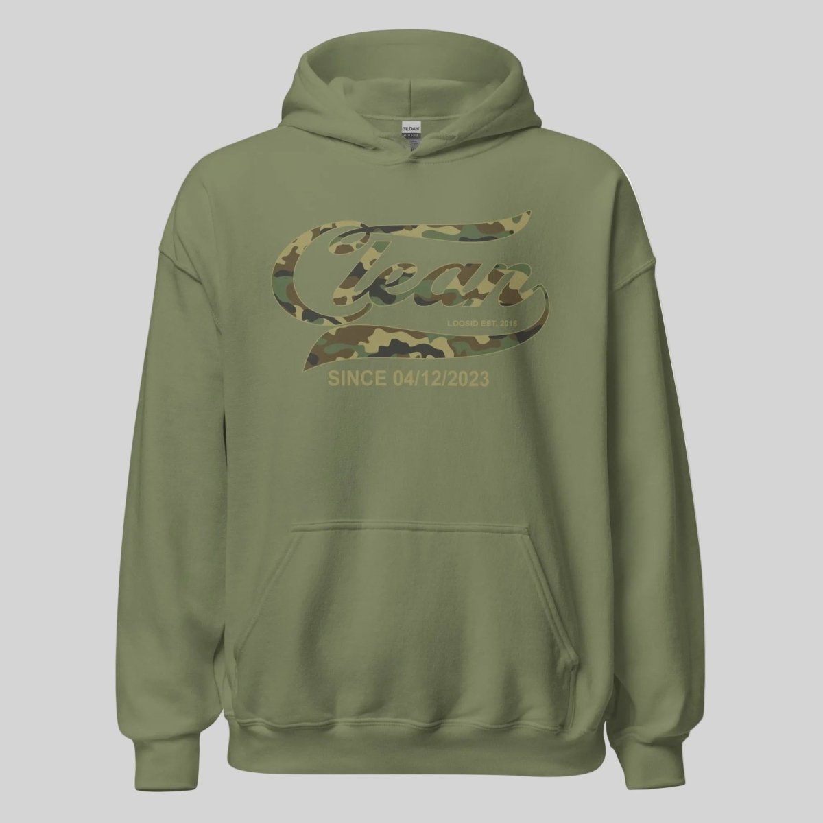 Clean Since Camo Recovery Hoodie back view (view 17)