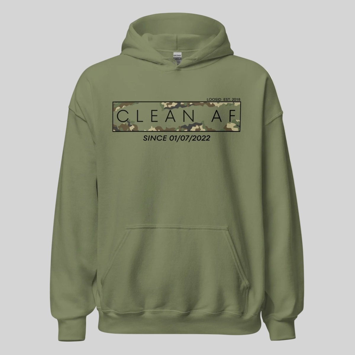 Clean AF Camo Recovery Hoodie graphic detail (view 14)