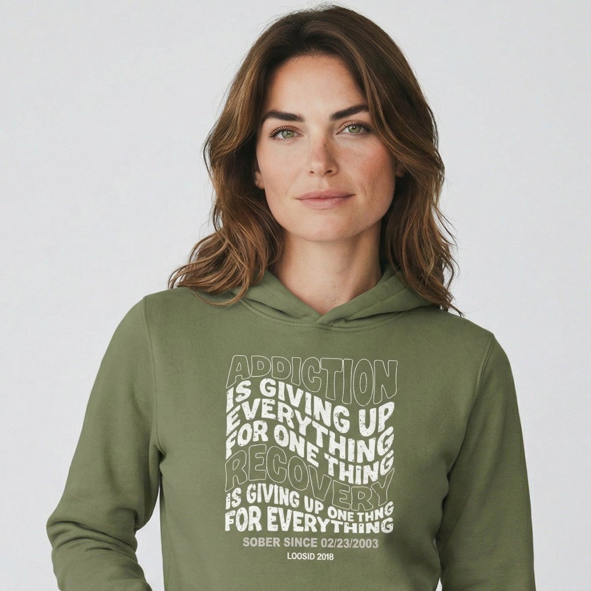 Recovery Hoodie | Women's Addiction is Giving up Hoodie with Personalized Date