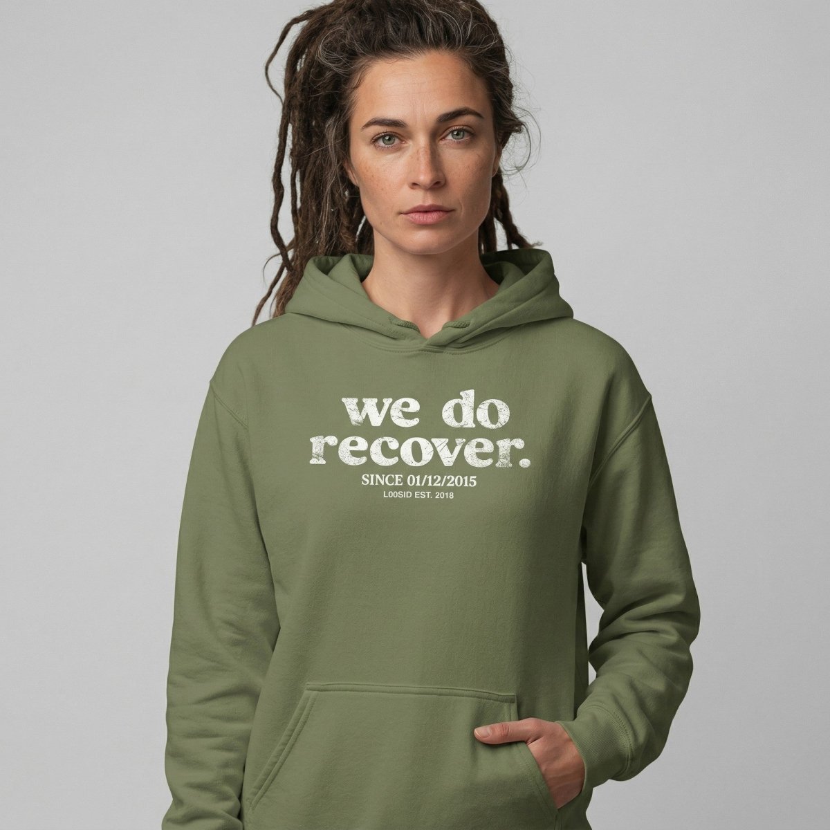 We Do Recover Women's Sober Hoodie | Personalized Sobriety Date