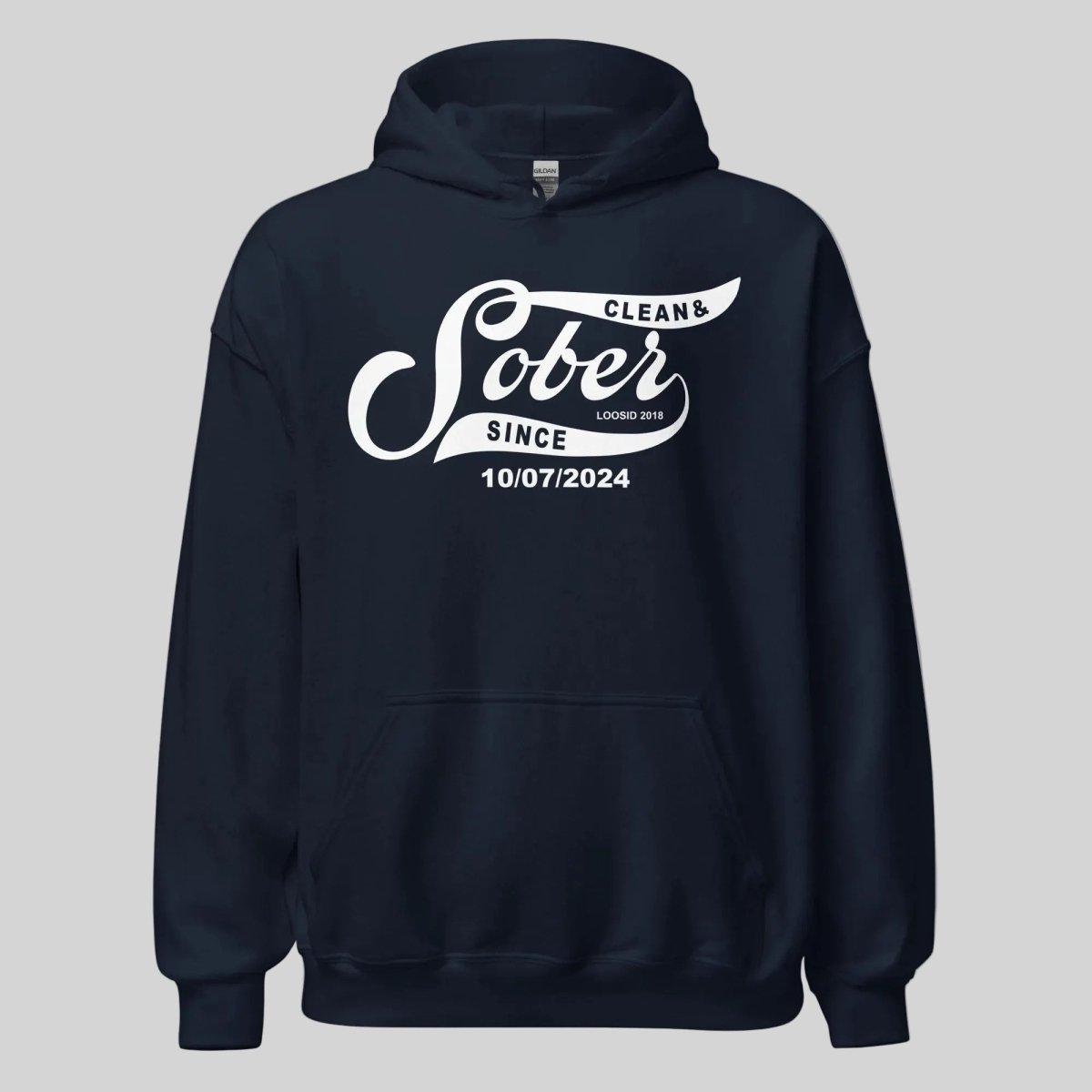 Sober Since Recovery Hoodie flat lay styled image (view 3)