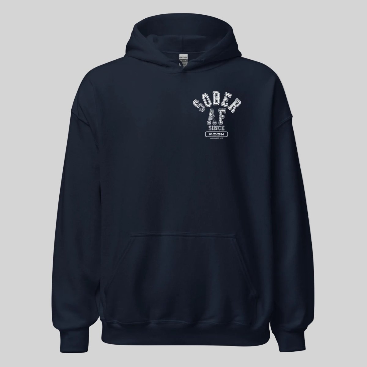 Sober AF Since Recovery Hoodie back view (view 7)