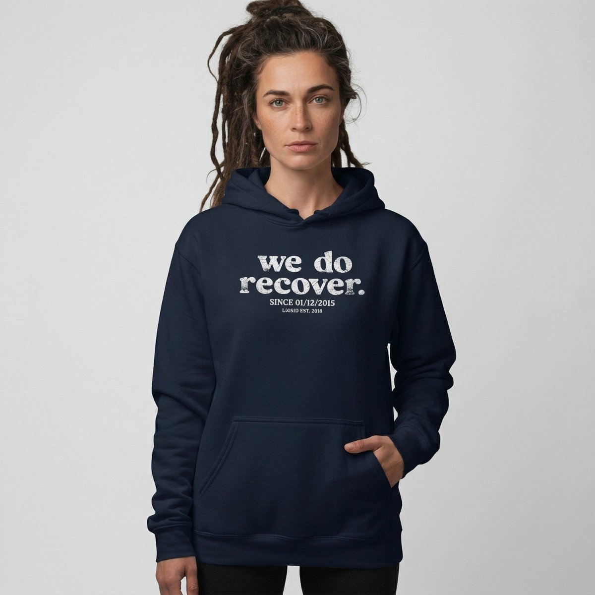 We Do Recover Women's Sober Hoodie | Personalized Sobriety Date