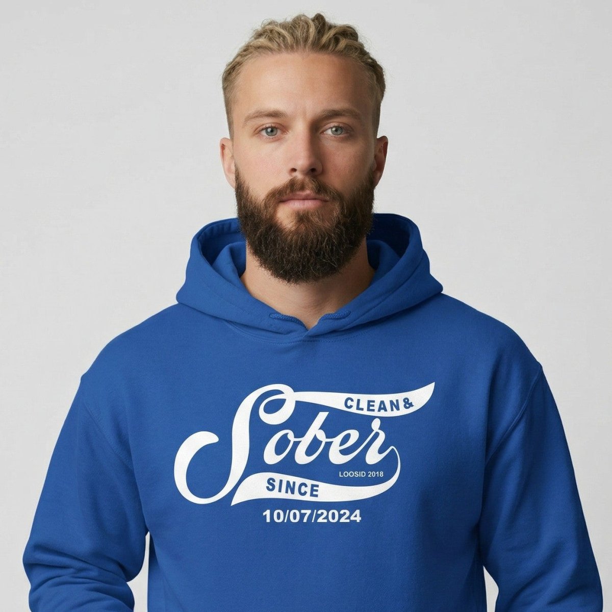 Sober Since Recovery Hoodie flat lay styled image (view 43)