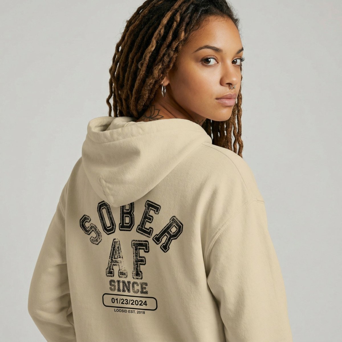 Recovery Hoodie | Sober AF Hoodie with Custom Sobriety Date