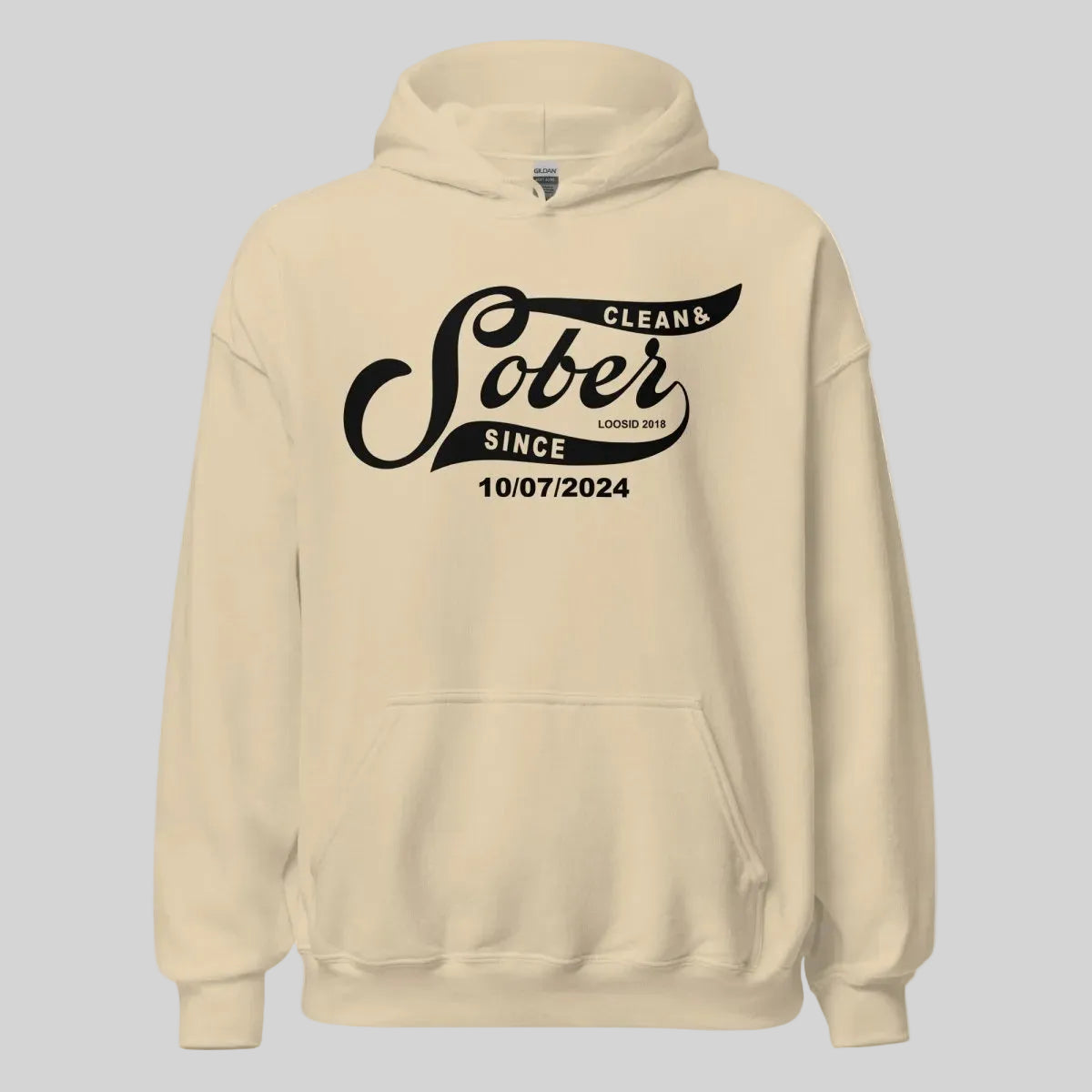 Sober Since Recovery Hoodie back view (view 27)