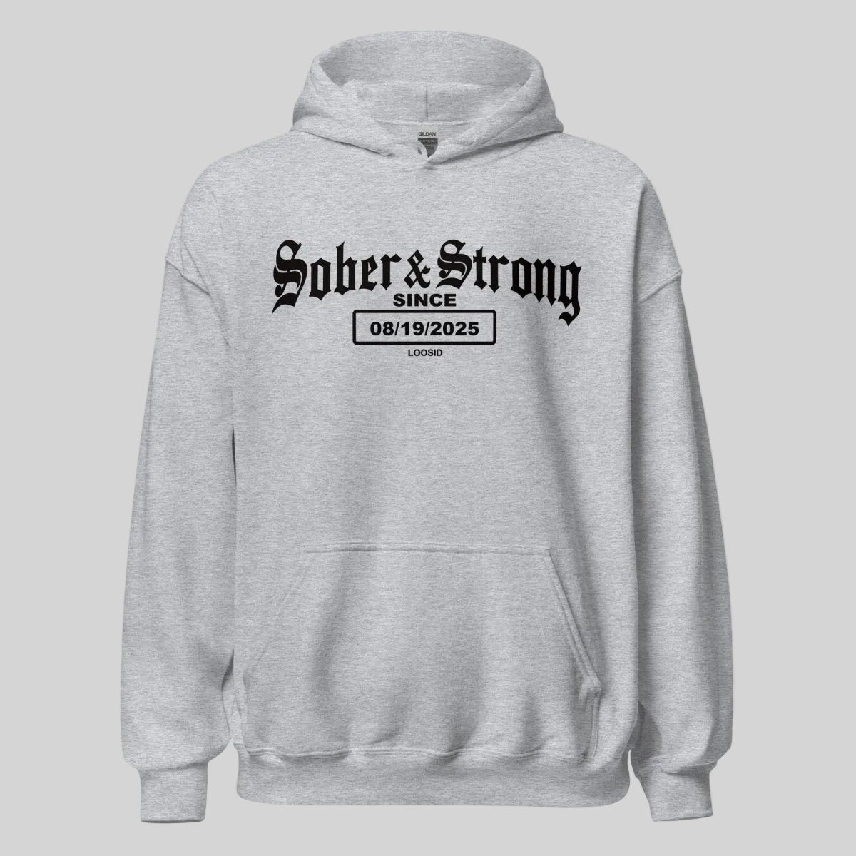 Sober & Strong Old School Recovery Hoodie product photo (view 40)