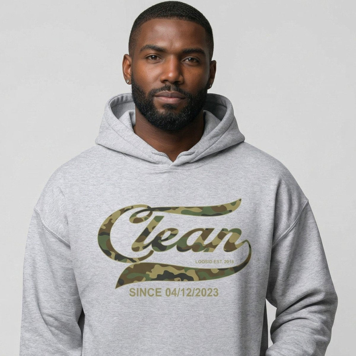 Recovery Hoodie | Clean Since Camo Hoodie with Personalized Date