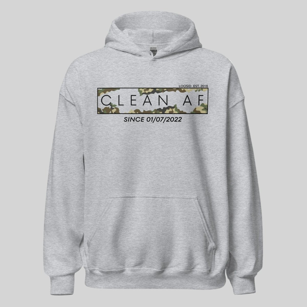 Clean AF Camo Recovery Hoodie back view (view 17)