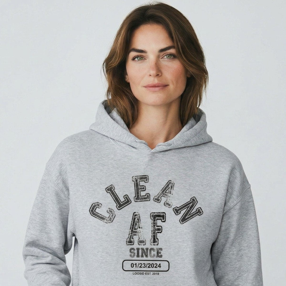 Recovery Hoodie | Clean AF Since Hoodie with Custom Recovery Date