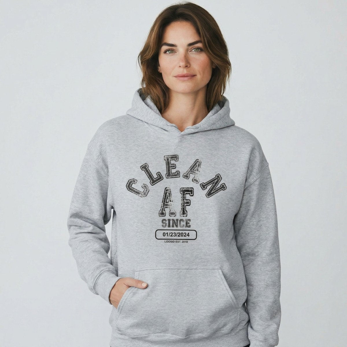 Recovery Hoodie | Clean AF Since Hoodie with Custom Recovery Date