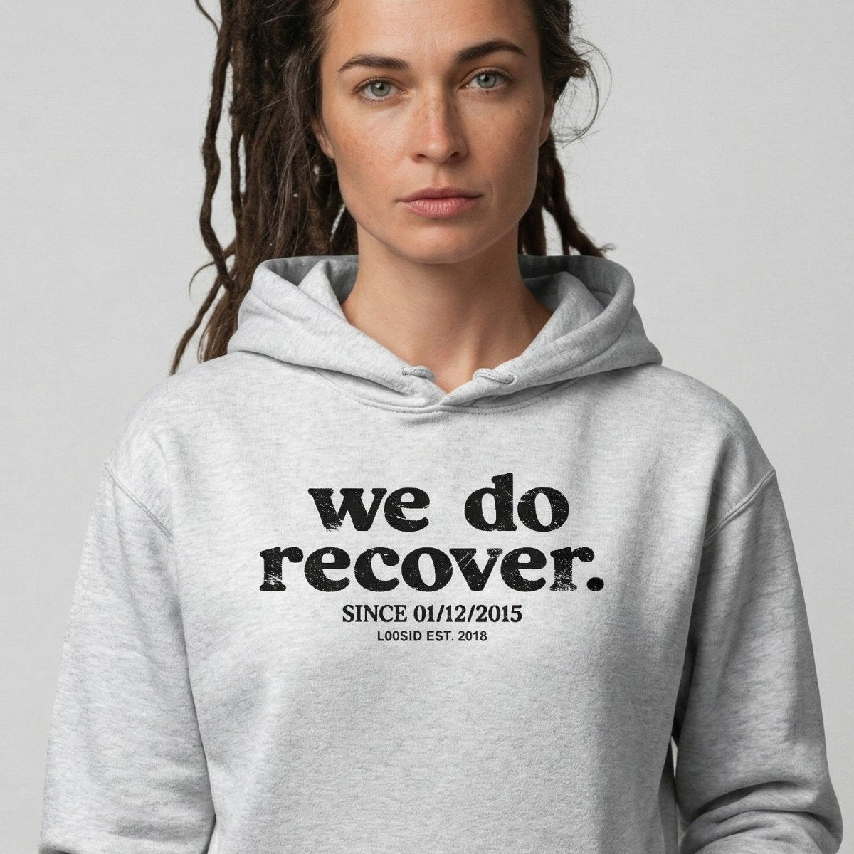We Do Recover Women's Sober Hoodie | Personalized Sobriety Date