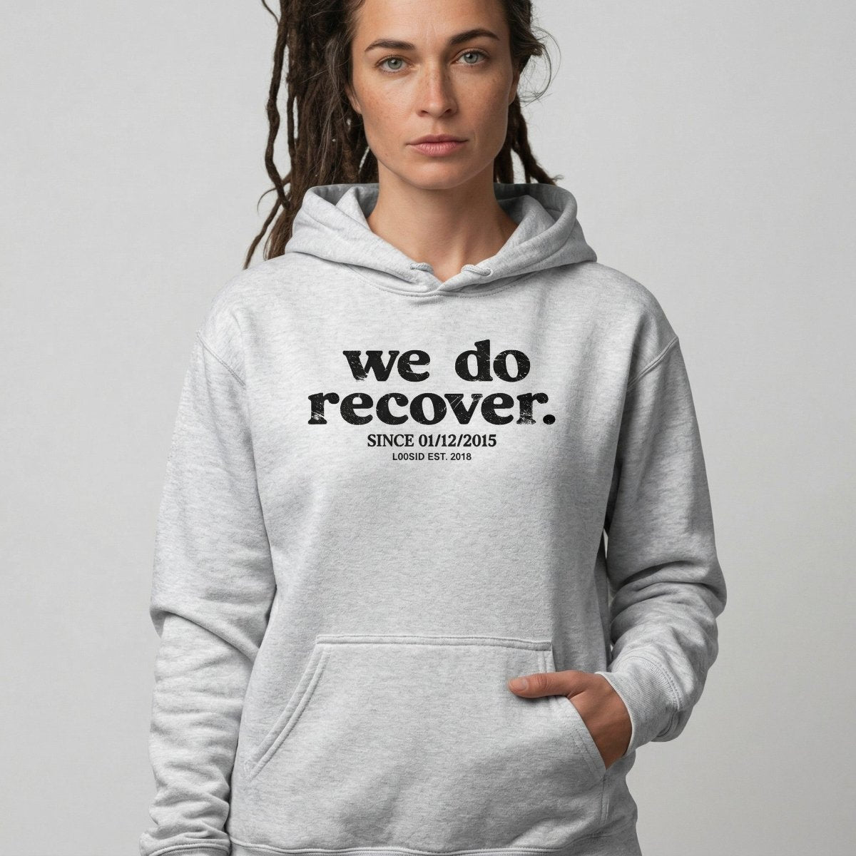 We Do Recover Women's Sober Hoodie | Personalized Sobriety Date