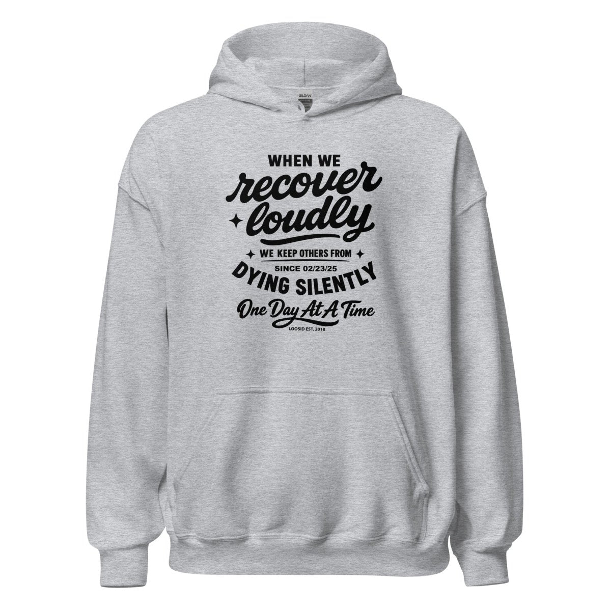 When we recover loudly Recovery Hoodie back view (view 17)