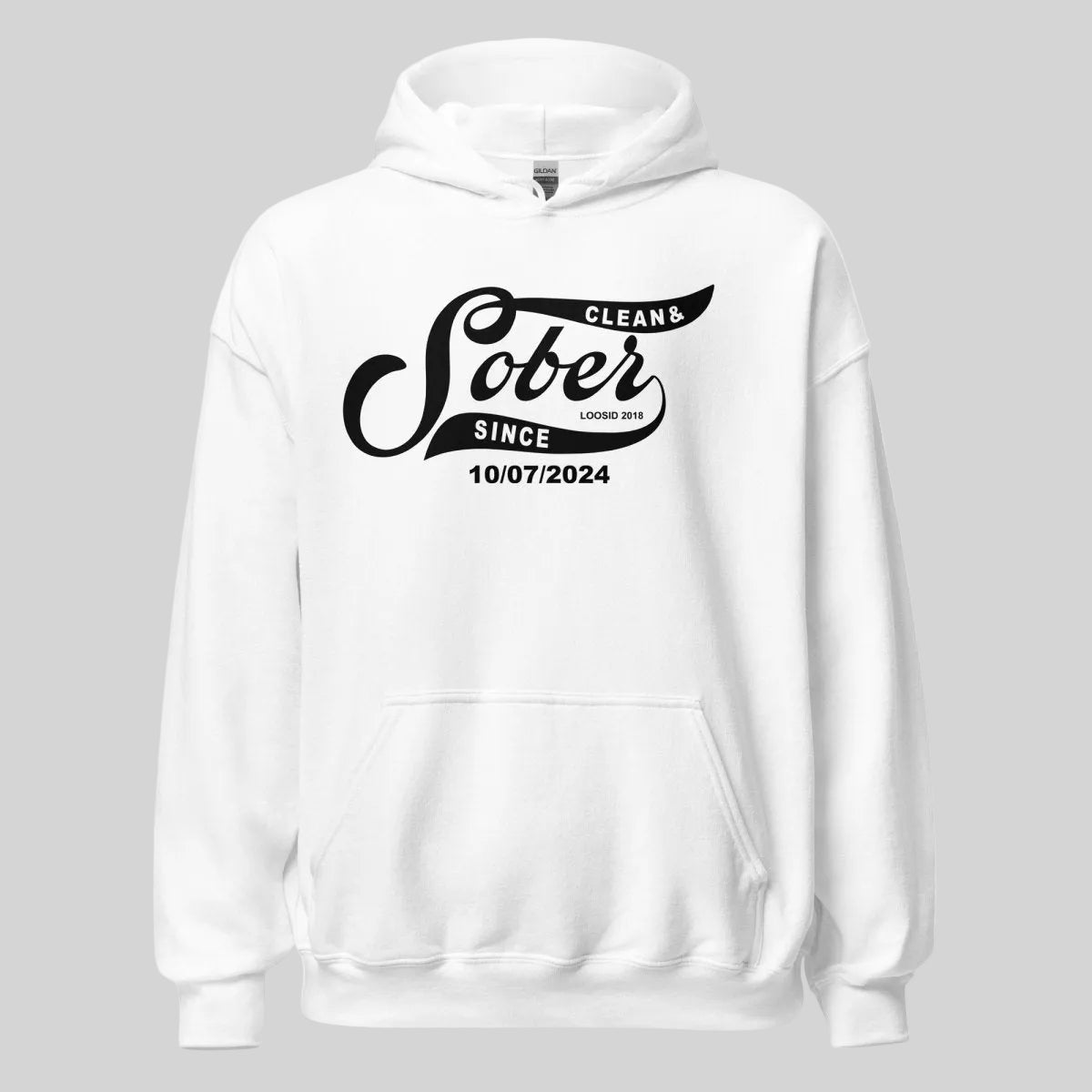 Sober Since Recovery Hoodie flat lay styled image (view 33)