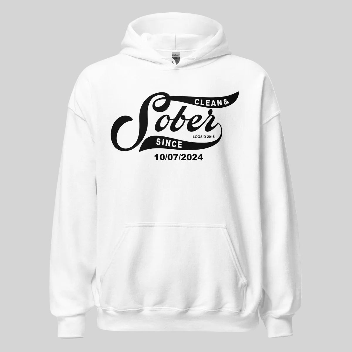 Sober Since Recovery Hoodie close-up view (view 32)