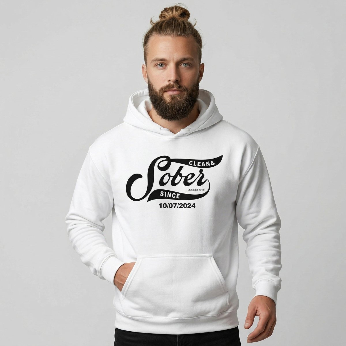 Recovery Hoodie | Sober Since Men's Hoodie with Custom Sobriety Date