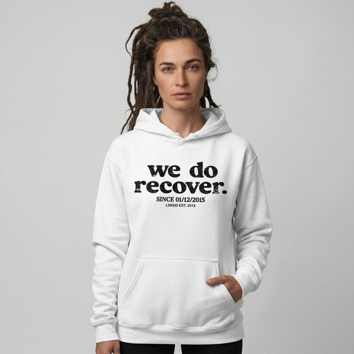 We Do Recover Women's Sober Hoodie | Personalized Sobriety Date