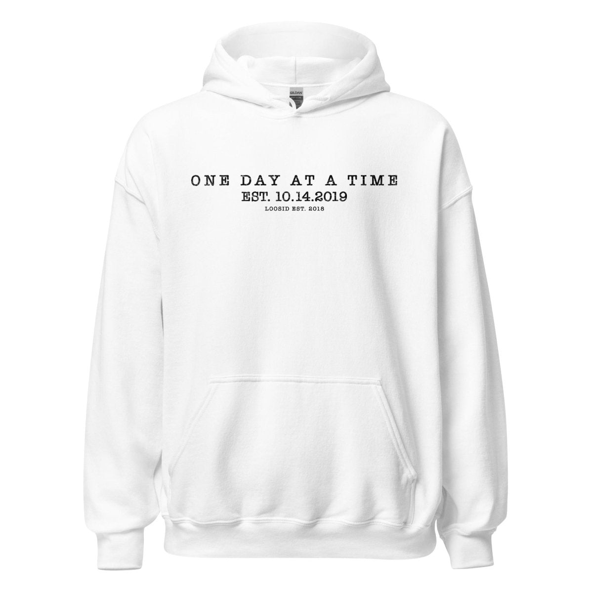 One Day At a Time Recovery Hoodie back view (view 17)