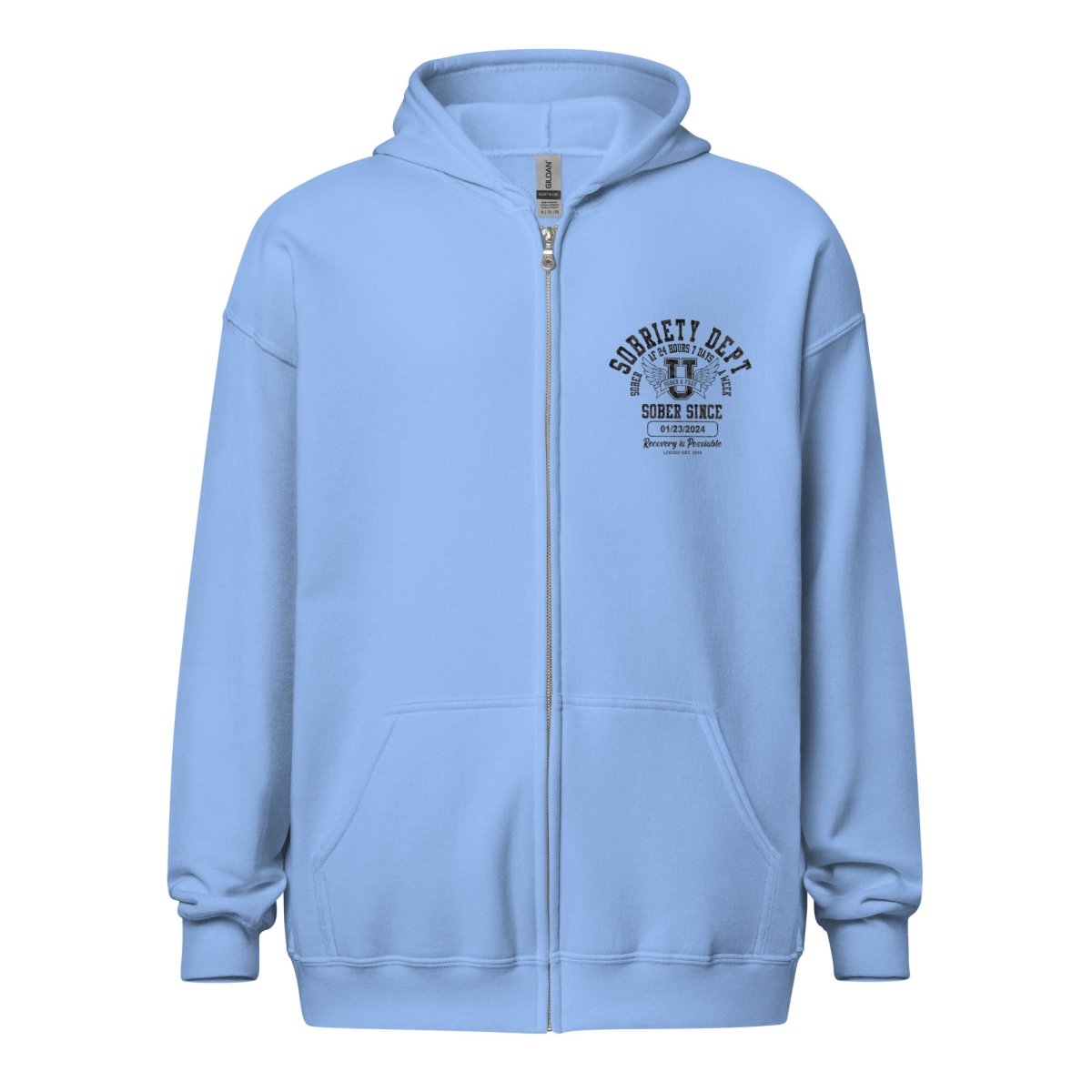 Sobriety Dept Zip Recovery Hoodie lifestyle view (view 25)