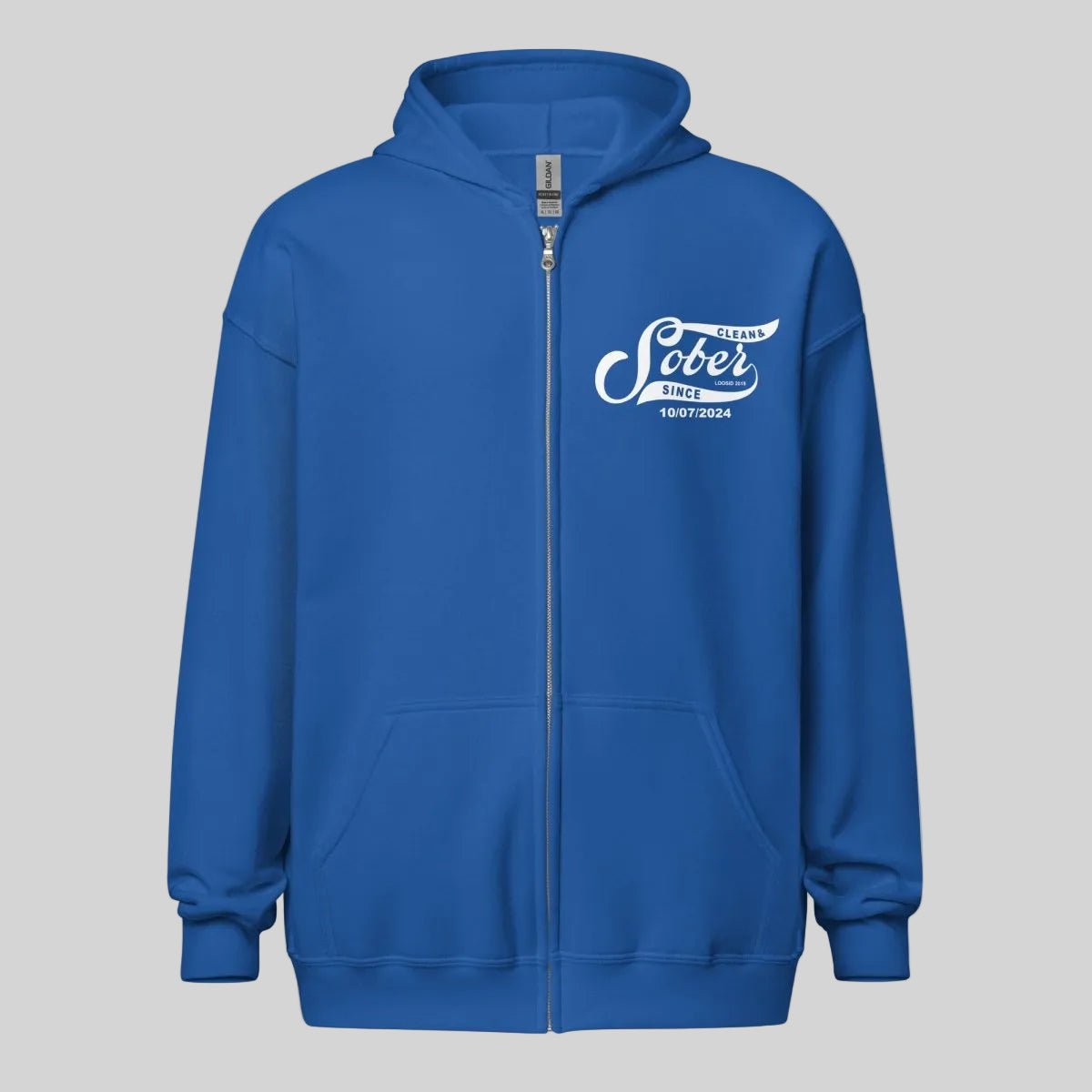 Sober Since Recovery Hoodie flat lay styled image (view 3)