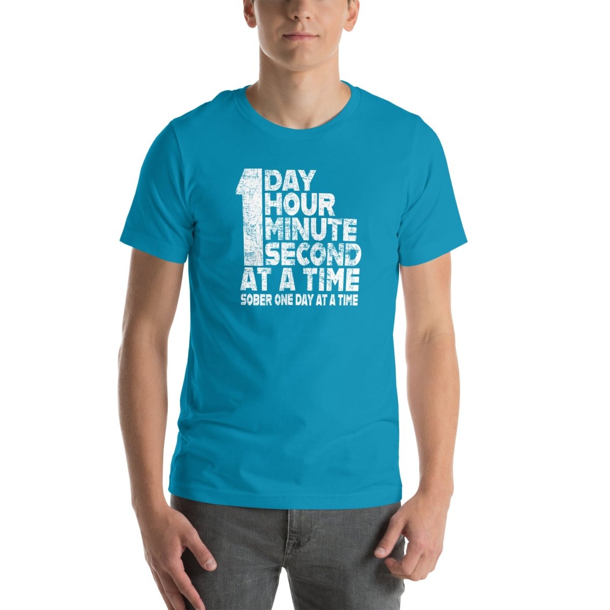 1 Day. 1 Hour. 1 Minute. 1 Second. Sober T Shirt graphic detail (view 14)