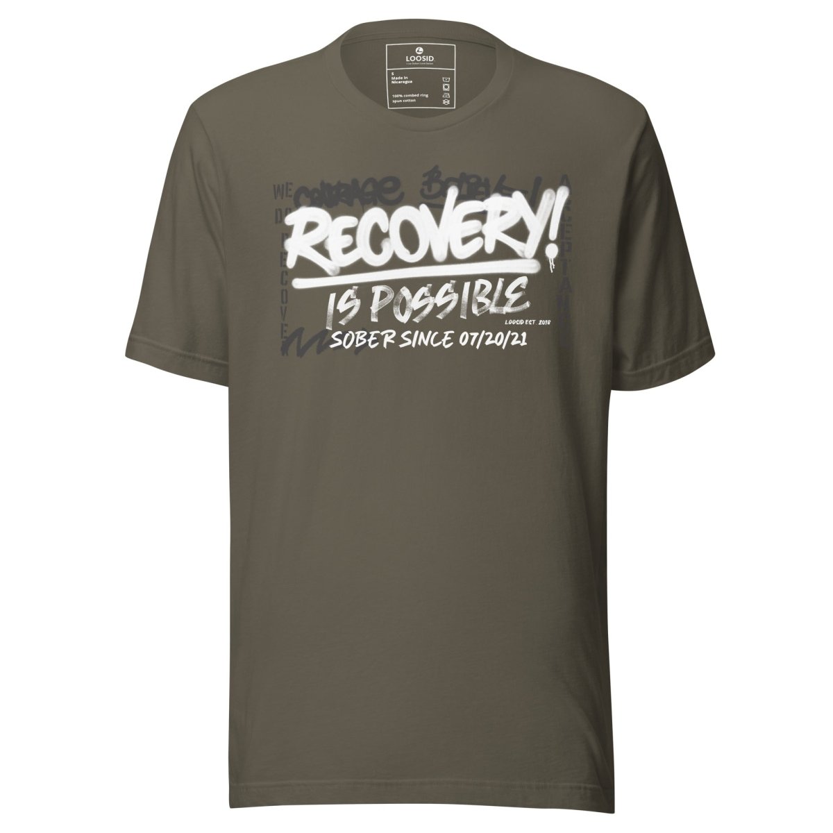 Sober T Shirt | Women's Recovery Is Possible Tee with Personalized Sobriety Date