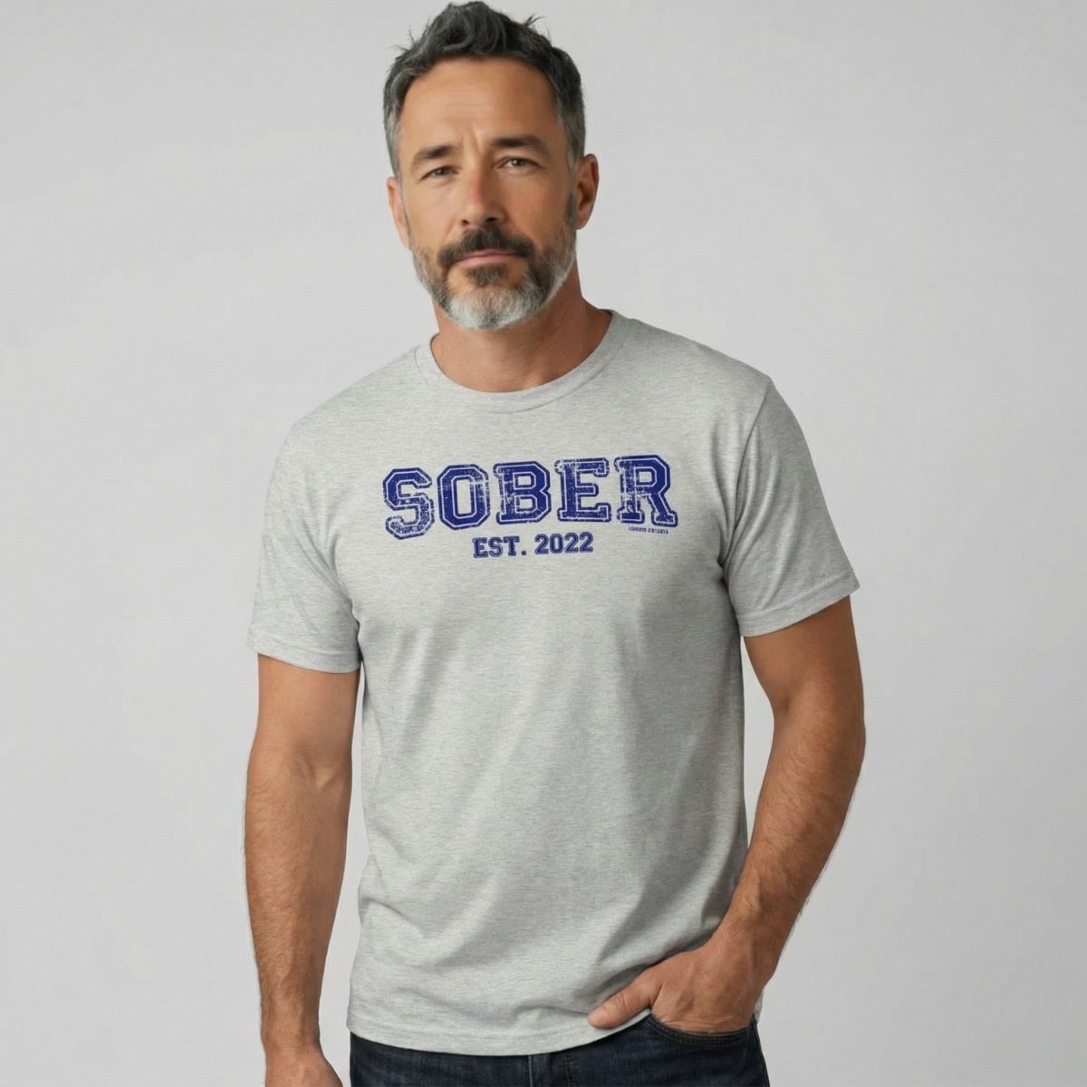 Men's Sober Est. Year T-Shirt w/ Personalized Sobriety Year