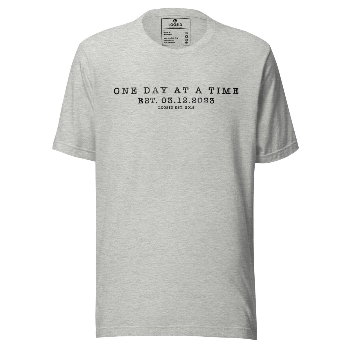 One Day At a Time Sober T Shirt back view (view 17)