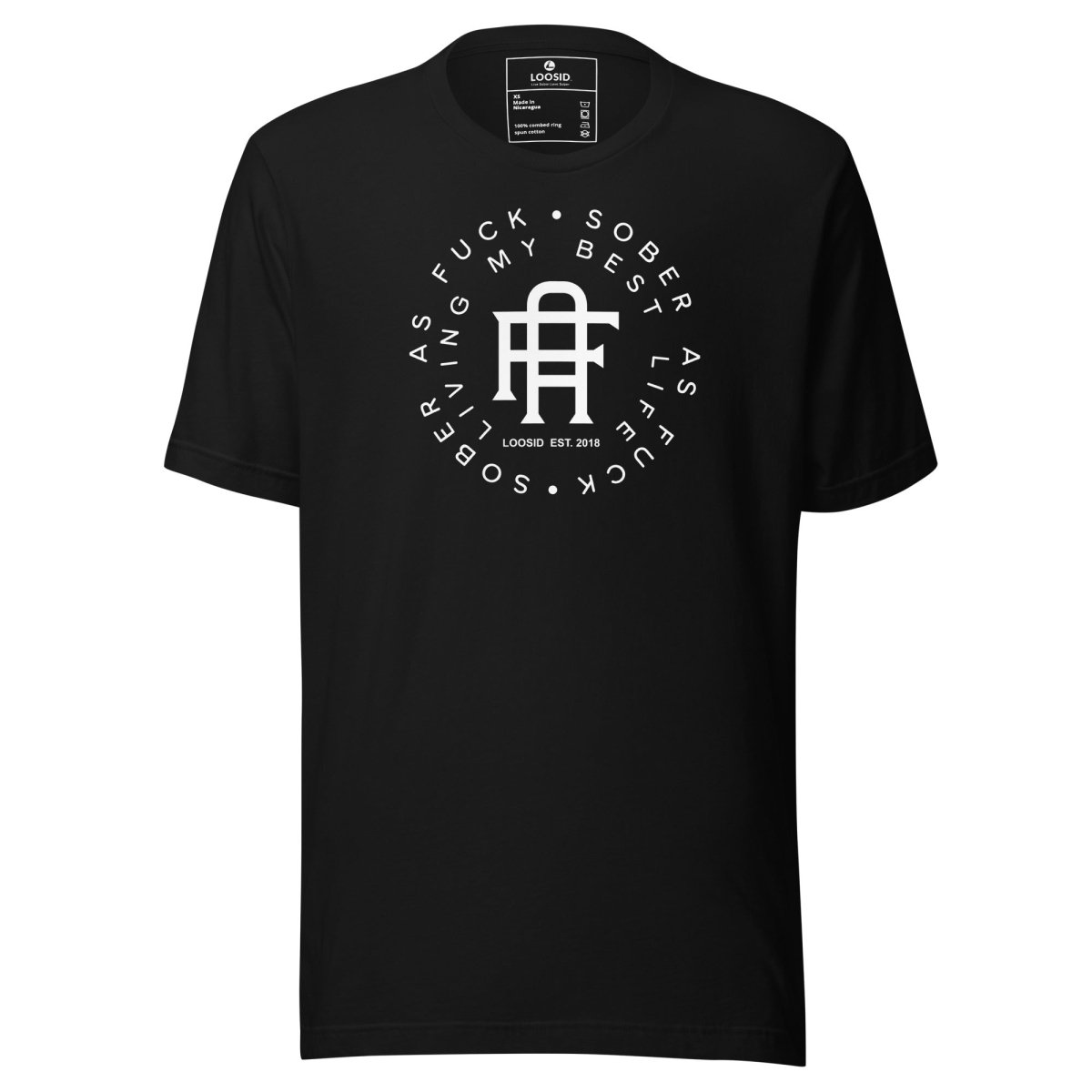 Living My Best Life Sober T Shirt back view (view 7)