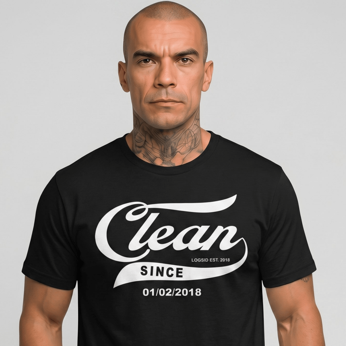 Clean Since Tee with Personalized Sobriety Date | Sober T Shirt