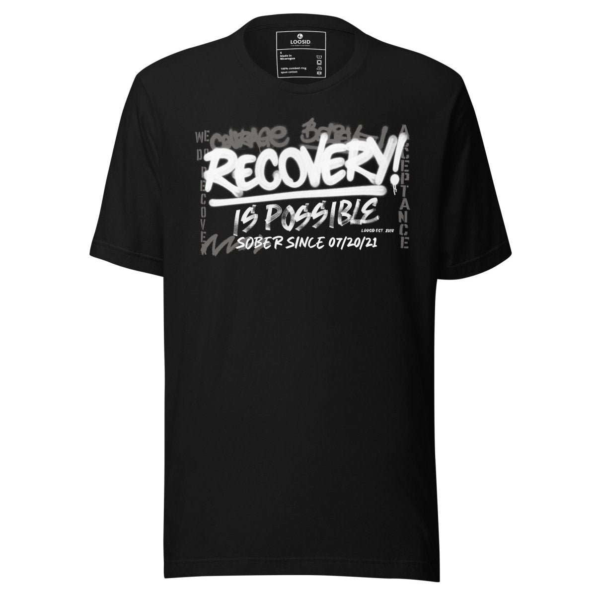 Sober T Shirt | Women's Recovery Is Possible Tee with Personalized Sobriety Date