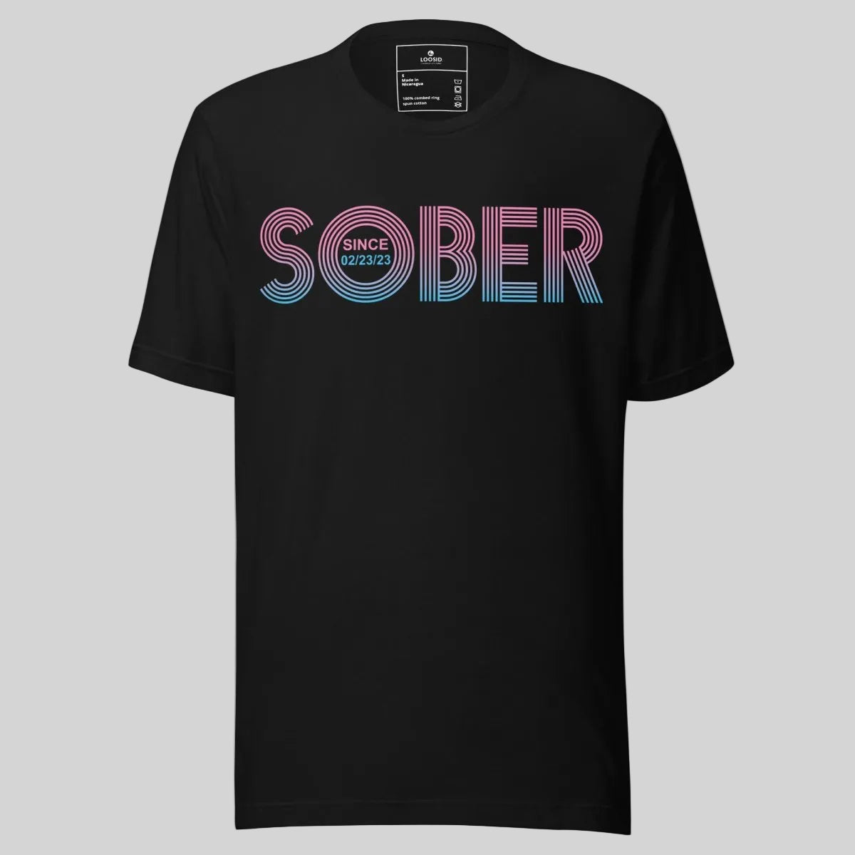 Retro Sober Since Sober T Shirt lifestyle view (view 5)
