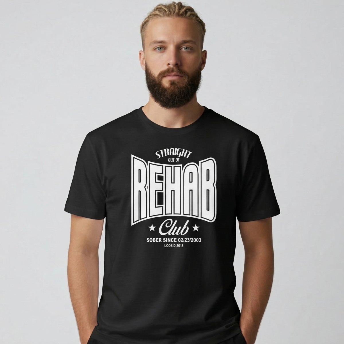 Sober T Shirt | Men's Rehab T-shirt with Personalized Date