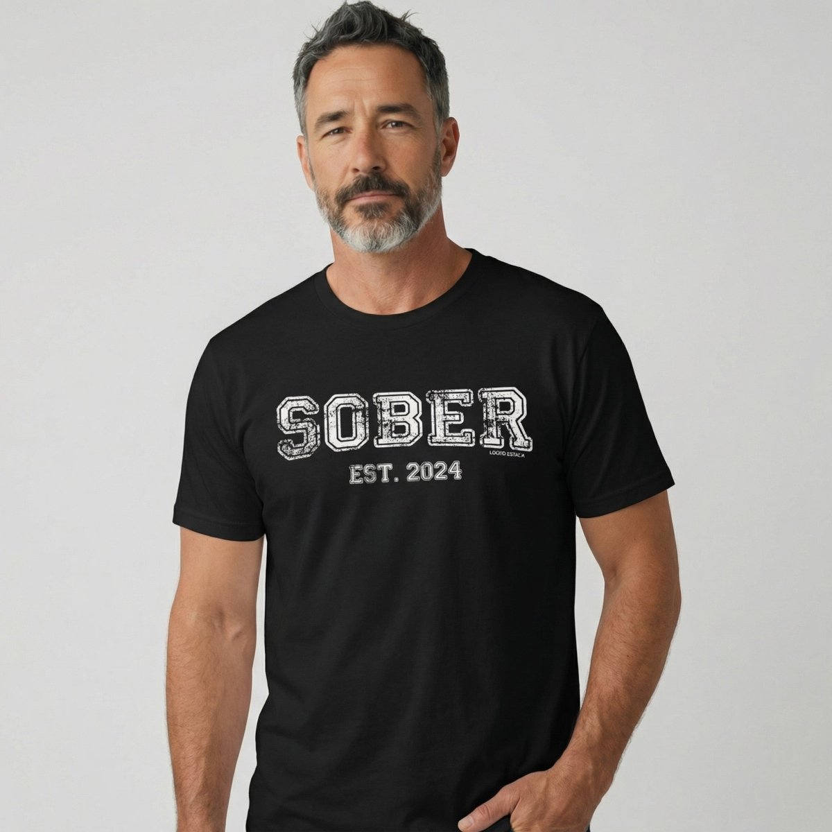 Men's Sober Est. Year T-Shirt w/ Personalized Sobriety Year