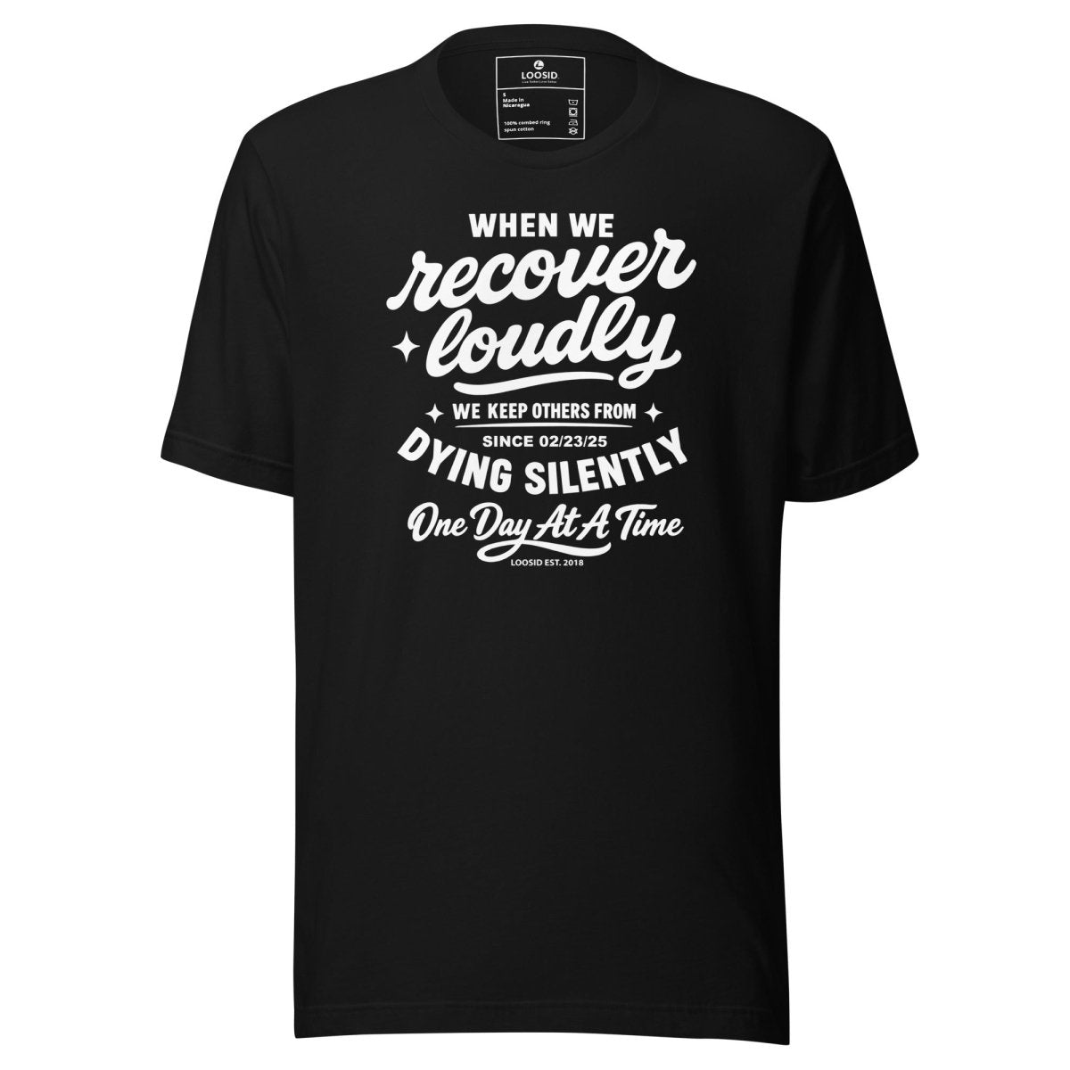 When we recover loudly men Sober T Shirt graphic detail (view 4)