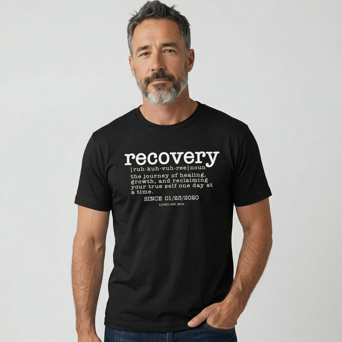 Recovery definition men Sober T Shirt graphic detail (view 4)