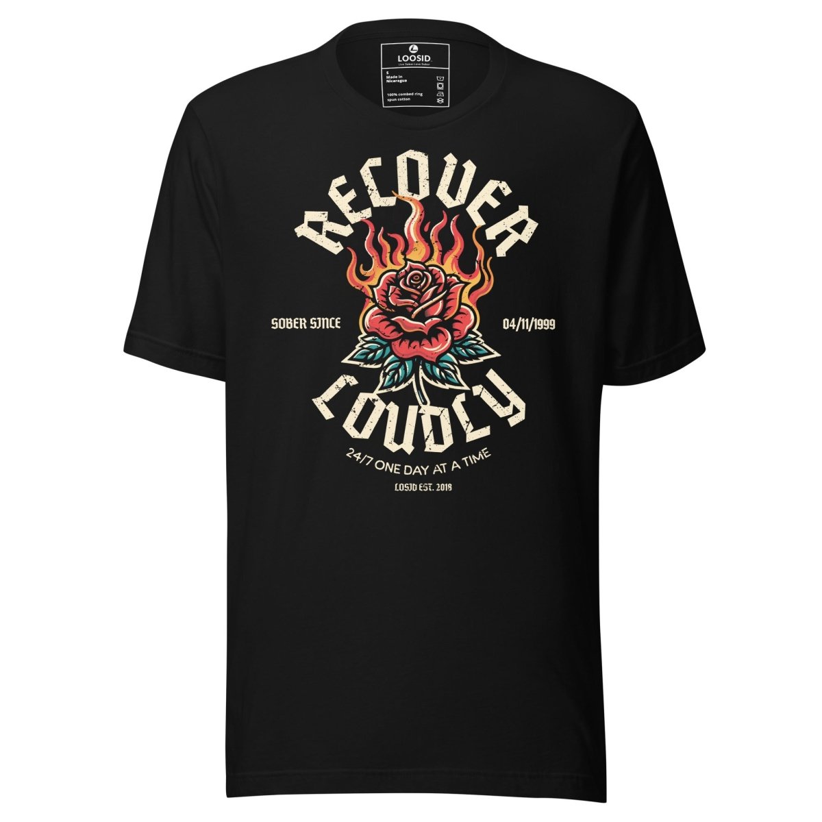 Loosid Recover Loudly Sober T Shirt featuring the design