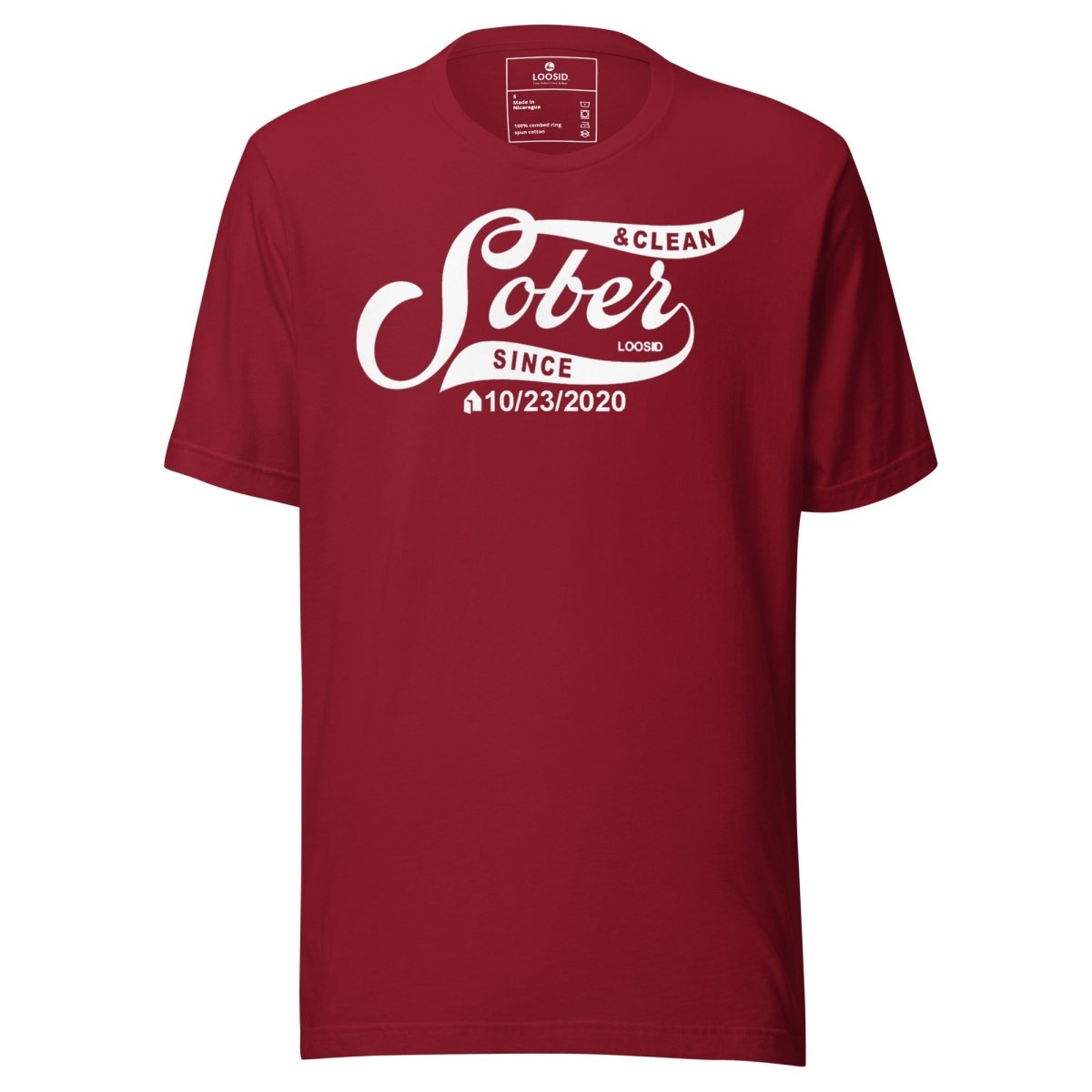 Mens Sober Since T-Shirt w/ Personalized Sobriety Date