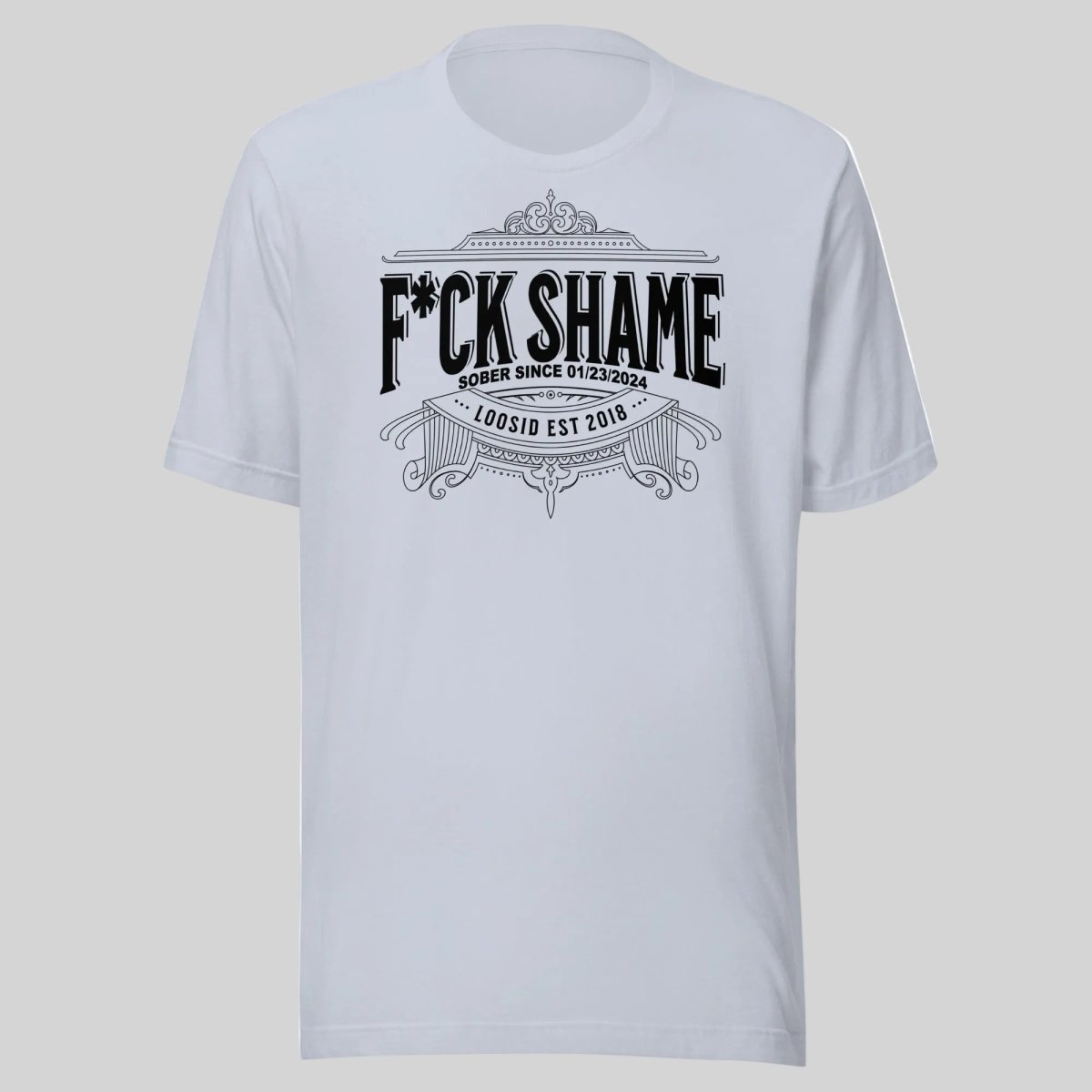 F*ck Shame Sober T Shirt close-up view (view 12)